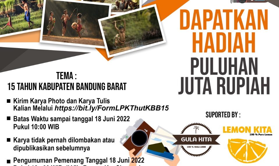 Lomba Karya Jurnalistik HUT KBB ke-15, Angkat Potensi Daerah Melaui Tulisan dan Tangkapan Lensa